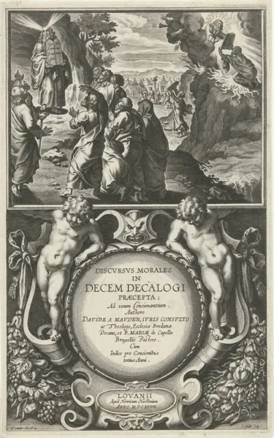 Titelpagina voor: D. van Mauden, Discursus morales in decem decalogi, Leuven: 1627