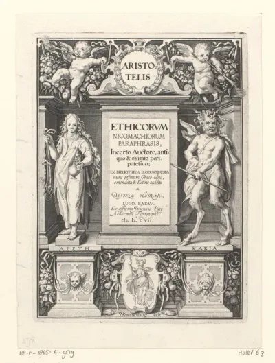 Titelpagina voor: Daniel Heinsius, Aristotelis Ethicorvm Nicomachiorum paraphrasis, 1607