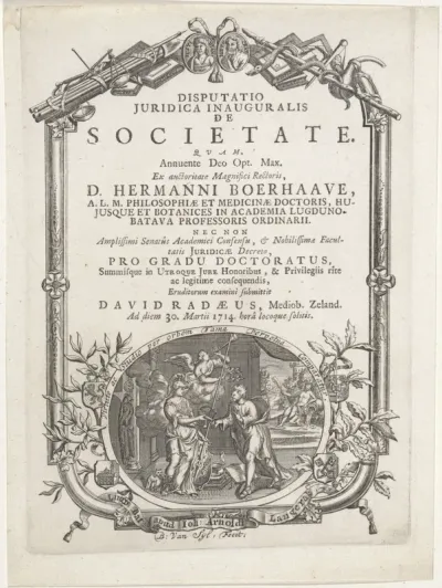 Titelpagina voor: David Radaeus, Disputatio juridica inauguralis de societate, 1714