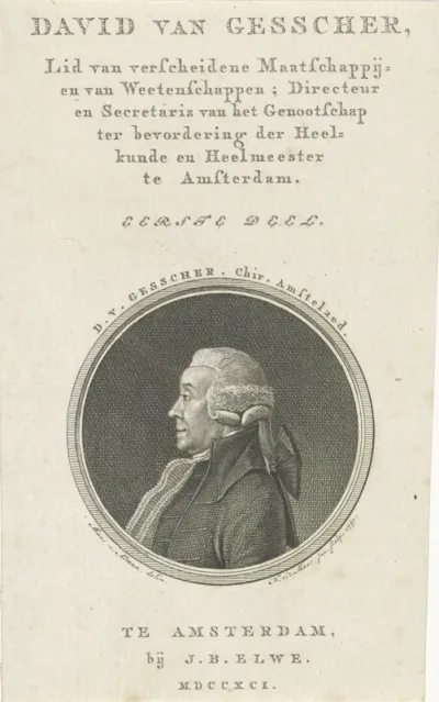 Titelpagina voor: David van Gesscher, Heelkunde van Hippocrates, 1791