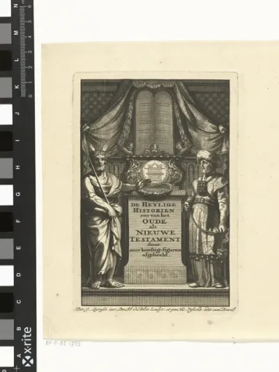 Titelpagina voor: De Heylige historien zoo van het Oude als Nieuwe Testament, Amsterdam