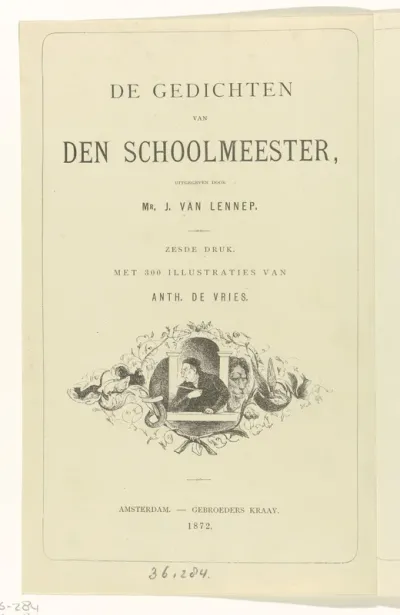 Titelpagina voor: De Schoolmeester, De gedichten van den Schoolmeester, 1872