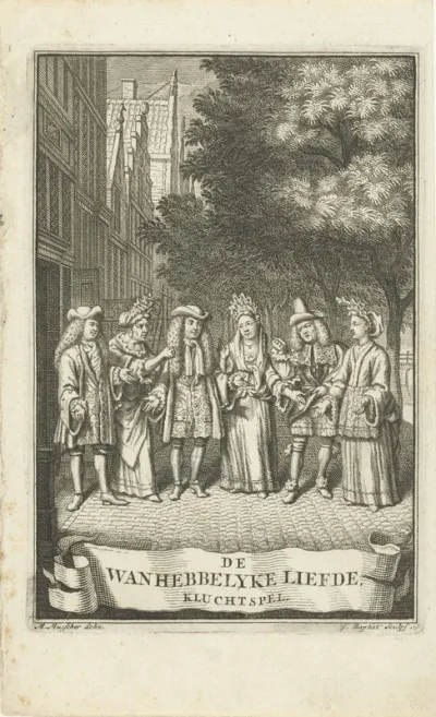 Titelpagina voor De wanhebbelyke liefde, kluchtspel, Amsterdam 1704