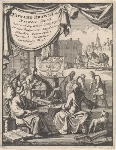 Titelpagina voor: E. Browne, Naauwkeurige en gedenkwaardige reysen van Edward Brown, 1696