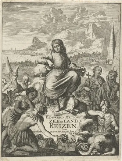 Titelpagina voor: E. Melton, Zeldzaame en gedenkwaardige zee- en landreizen, 1681
