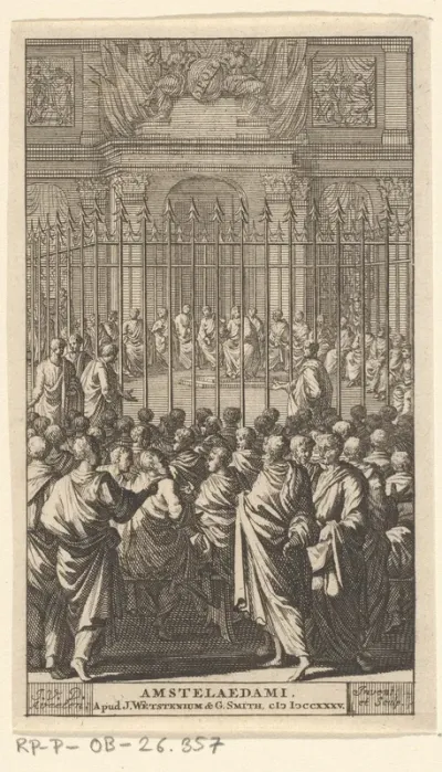 Titelpagina voor een onbekend werk, uitgegeven in Amsterdam in 1735