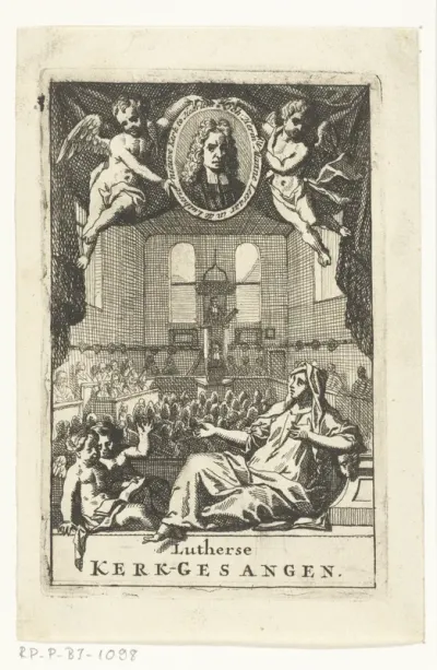 Titelpagina voor Eenige stigtelyke en zielroerende lutherse kerk-gezangen, Haarlem/ Amsterdam, 1718