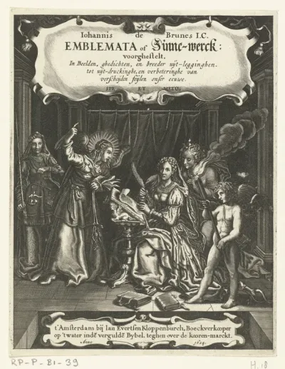 Titelpagina voor Emblemata of Zinne-werck van Johannes de Brune