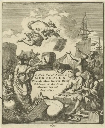 Titelpagina voor: Europische Mercurius, Thiende Stuk, Eerste Deel: Behelzende de ses Eerste Maenden van het Jaer 1699