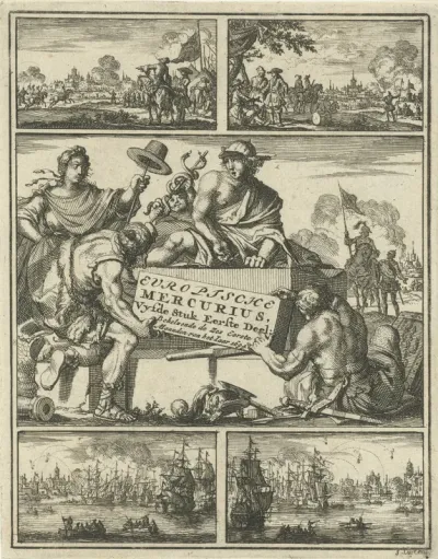 Titelpagina voor: Europische Mercurius, Vyfde Stuk, Eerste Deel: Behelzende de ses Eerste Maenden van het Jaer 1694