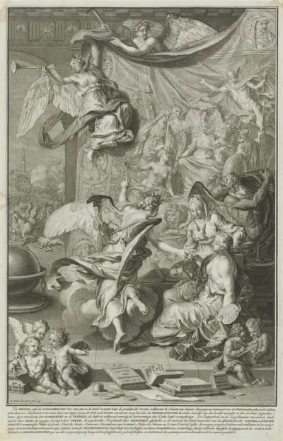 Titelpagina voor: F. van Mieris, Histori der Nederlandsche vorsten, 1732