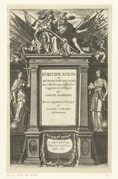 Titelpagina voor Fortification ou architectvre militaire van Samuel Marolois