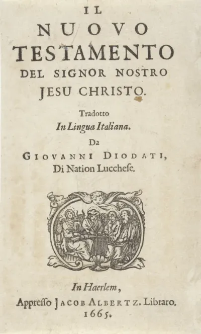 Titelpagina voor: G. Diodati, Il Nuovo Testamento del Signor nostro Jesu Christo, 1665