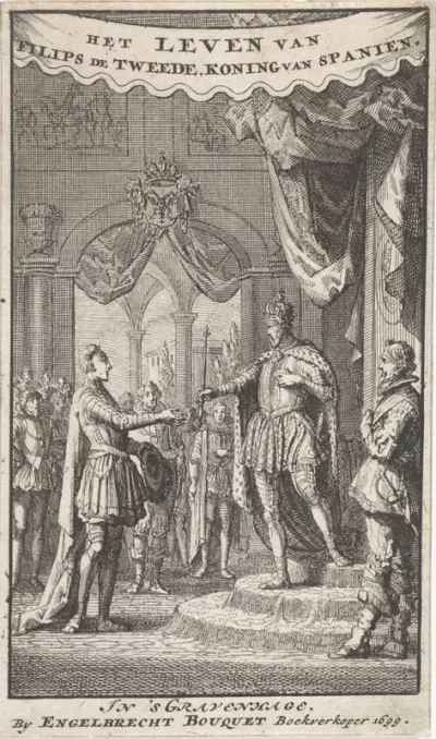 Titelpagina voor G. Leti, Het Leven van Filips de II, Koning van Spanien, 1699
