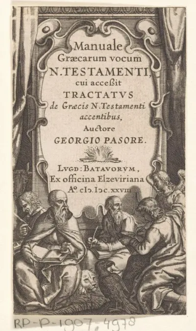 Titelpagina voor: Georgio Pasore, Manuale Graecarum vocum N. Testamenti, 1628