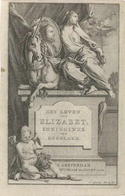 Titelpagina voor Gergorius Leti, Het leven van Elizabeth, koninginne van Engeland, 1720