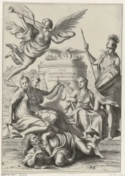 Titelpagina voor Giovanni Battista, Le vite de' pittori, scvltori et architetti, Rome, 1642