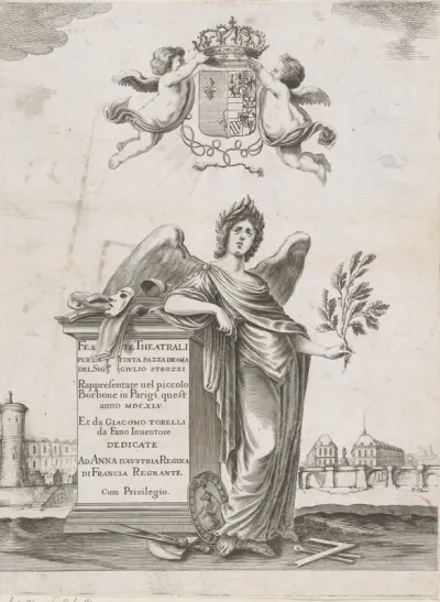 Titelpagina voor: Giulio Strozzi, Feste theatrali per la finta pazza, 1645