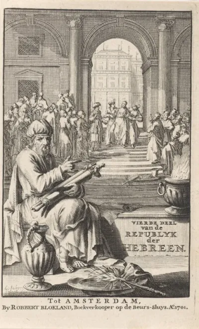 Titelpagina voor: Goeree, Wilhelmus. Vierde deel van de Republyk der Hebreen, of gemeenebest der joden, 1701