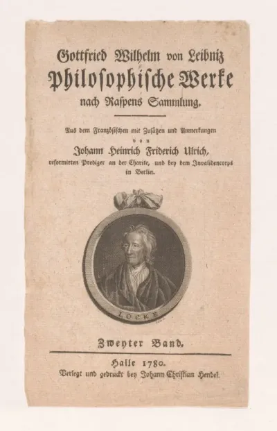 Titelpagina voor: Gottfried Wilhelm von Leibniz, Philosophische Werke nach Raspens Sammlung, 1780