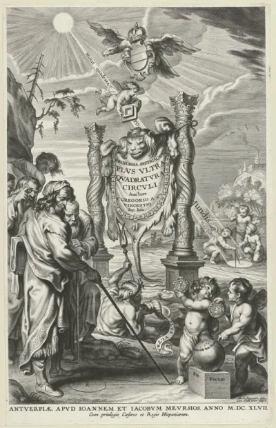 Titelpagina voor: Gregorius à Sancto Vincentio, Problema Austriacum plvs vltra qvadratvra circvli , Antwerpen: 1647