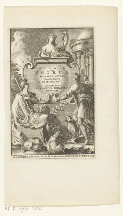 Titelpagina voor: Guidubaldo Bonarelli en Katharina Johanna de With, Fillis van Scirus, Herder-spel, 1728