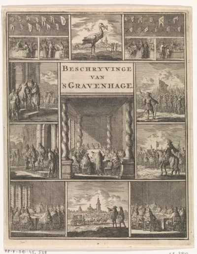 Titelpagina voor Gysbert de Cretser 'Beschryvinge van 's Gravenhage', 1711