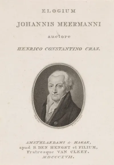 Titelpagina voor: H.C. Cras, Elogium Johannis Meermanni, 1817