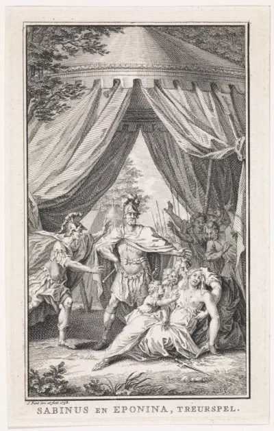 Titelpagina voor: H. Richer, Sabinus en Eponina; treurspel, 1738
