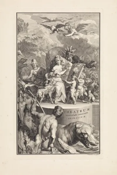 Titelpagina voor: H. Ruysch, Theatrum universale omnium animalium, 1718