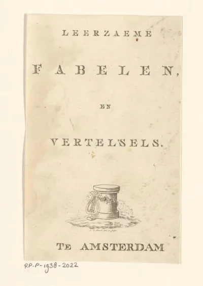 Titelpagina voor: H. T. Terkamp, Leerzaeme fabelen, en vertelsels, 1787