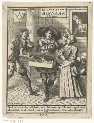 Titelpagina voor: H. van Halmael, De onberaaden minnaar, Amsterdam, 1713