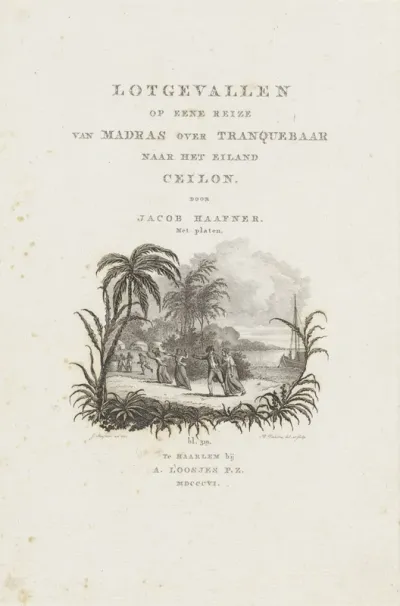 Titelpagina voor: Haafner, J.G., Lotgevallen op eene reize van Madras over Tranquebaar naar het eiland Ceilon, 1806