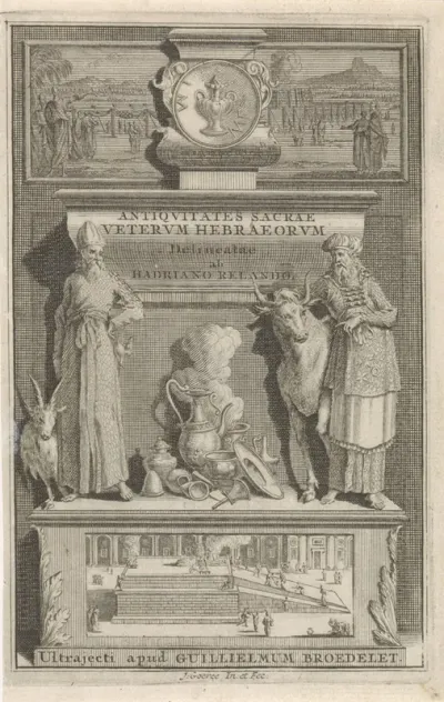 Titelpagina voor Hadrianus Relandus, Antiquitates sacrae veterum hebraeorum, 1708