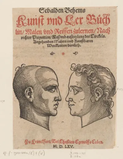 Titelpagina voor: Hans Sebald Beham, Sebalden Behams Kunst und Ler Büchlin, 1565.