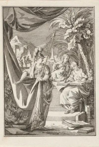 Titelpagina voor: 'Hedendaagsche Historie der Arabieren, deel 2', 1765