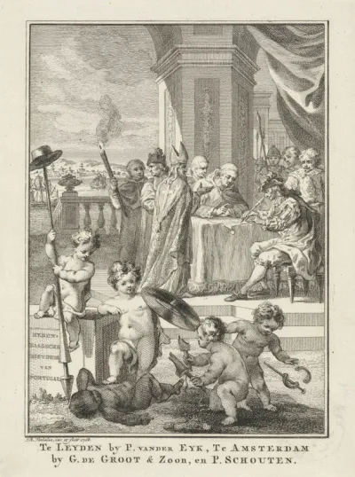 Titelpagina voor: 'Hedendaagsche Historie van Portugal, deel 3', 1768
