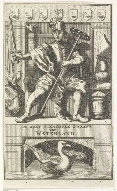 Titelpagina voor: Hendrik Jacobsz Soeteboom, De zoet stemmende zwaane van Waterland, 1702