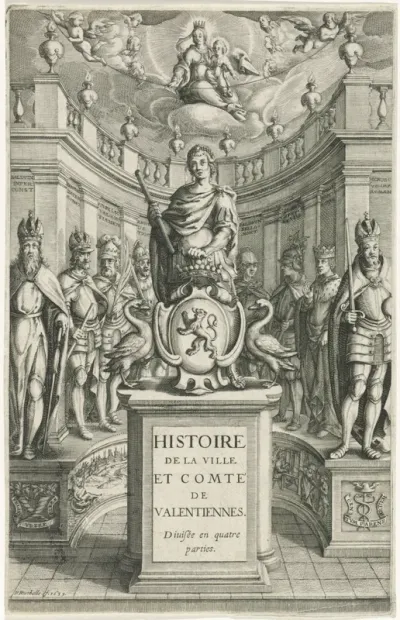 Titelpagina voor Henry d' Outreman en Pierre d' Outreman, Histoire de la Ville et Comte de Valentiennes, 1639