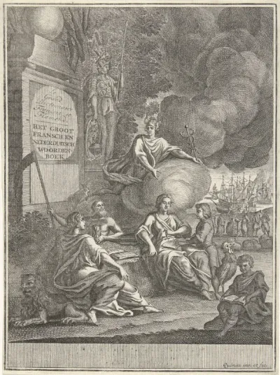Titelpagina voor 'Het Groot Fransch en Nederduitsch Woordenboek'