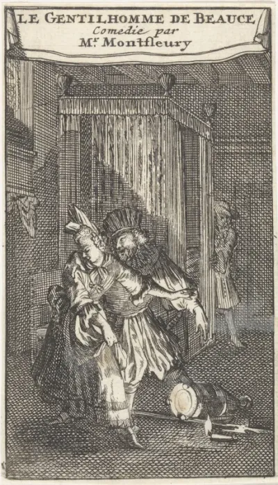 Titelpagina voor het toneelstuk 'Le Gentilhomme de Beauce' van A.J. Montfleury, 1698