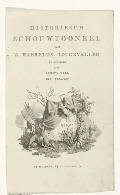Titelpagina voor Historiesch schouwtooneel van 's waerelds lotgevallen in het jaar 1792