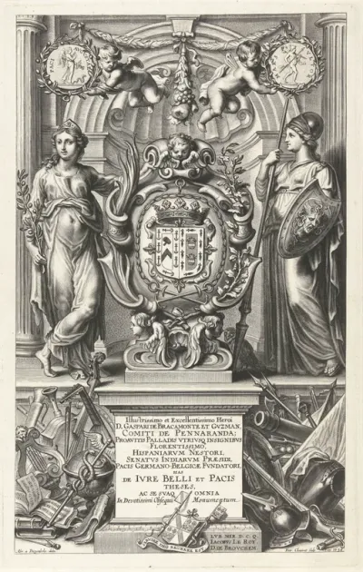 Titelpagina voor Hugo de Groot, De Iure Belli et Pacis, 1654