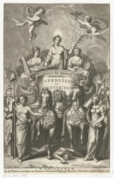 Titelpagina voor Hugo de Groots Nederlandtsche Jaerboeken en Historien, 1681