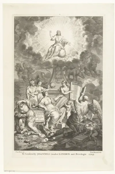 Titelpagina voor: Humphrey Prideaux, Het Oude en Niewe Verbond aen een geschakelt in de geschiedenissen der joden en der aengrenzende volkeren, Leiden 1729