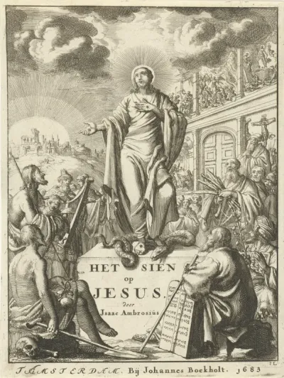 Titelpagina voor: I. Ambrose, Het sien op Jesus, 1683
