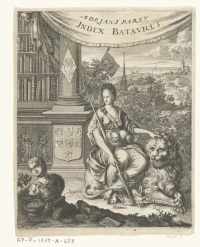 Titelpagina voor Index Batavicus, of Naamrol van de Batavise en Hollandse schrijvers