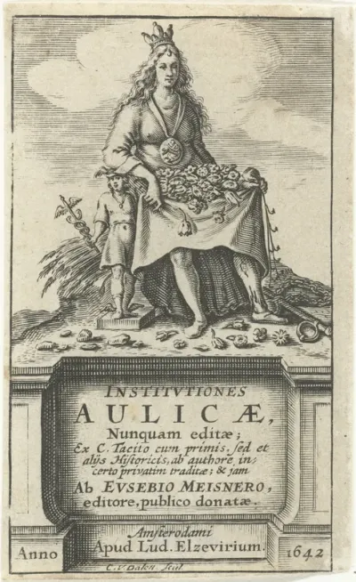 Titelpagina voor: Institvtiones aulicae, Amsterdam 1642