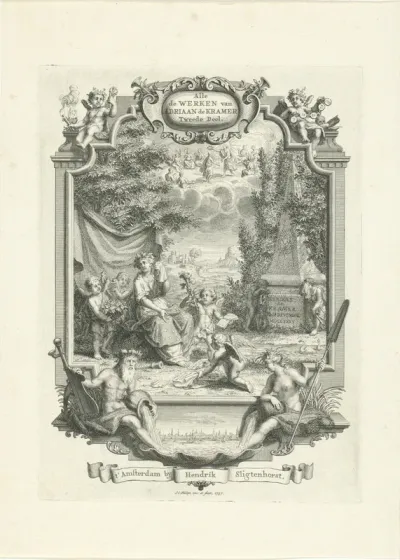 Titelpagina voor: J.A. van Orsoĳ, Alle de werken van Adriaan de Kramer, 1737