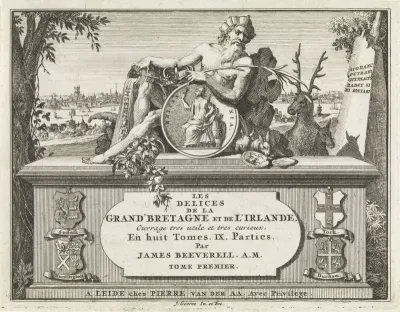 Titelpagina voor J. Beeverell, Les delices de la Grand' bretagne et de l'Irlande, deel 1, 1707